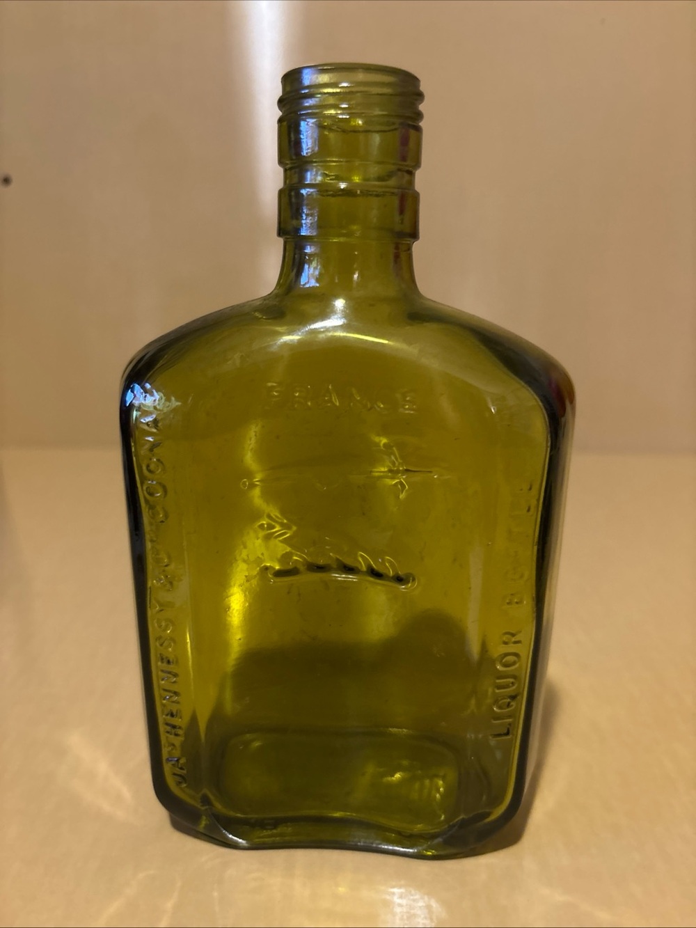 Vintage Olive Green Hennessy & Co Cognac Bottle